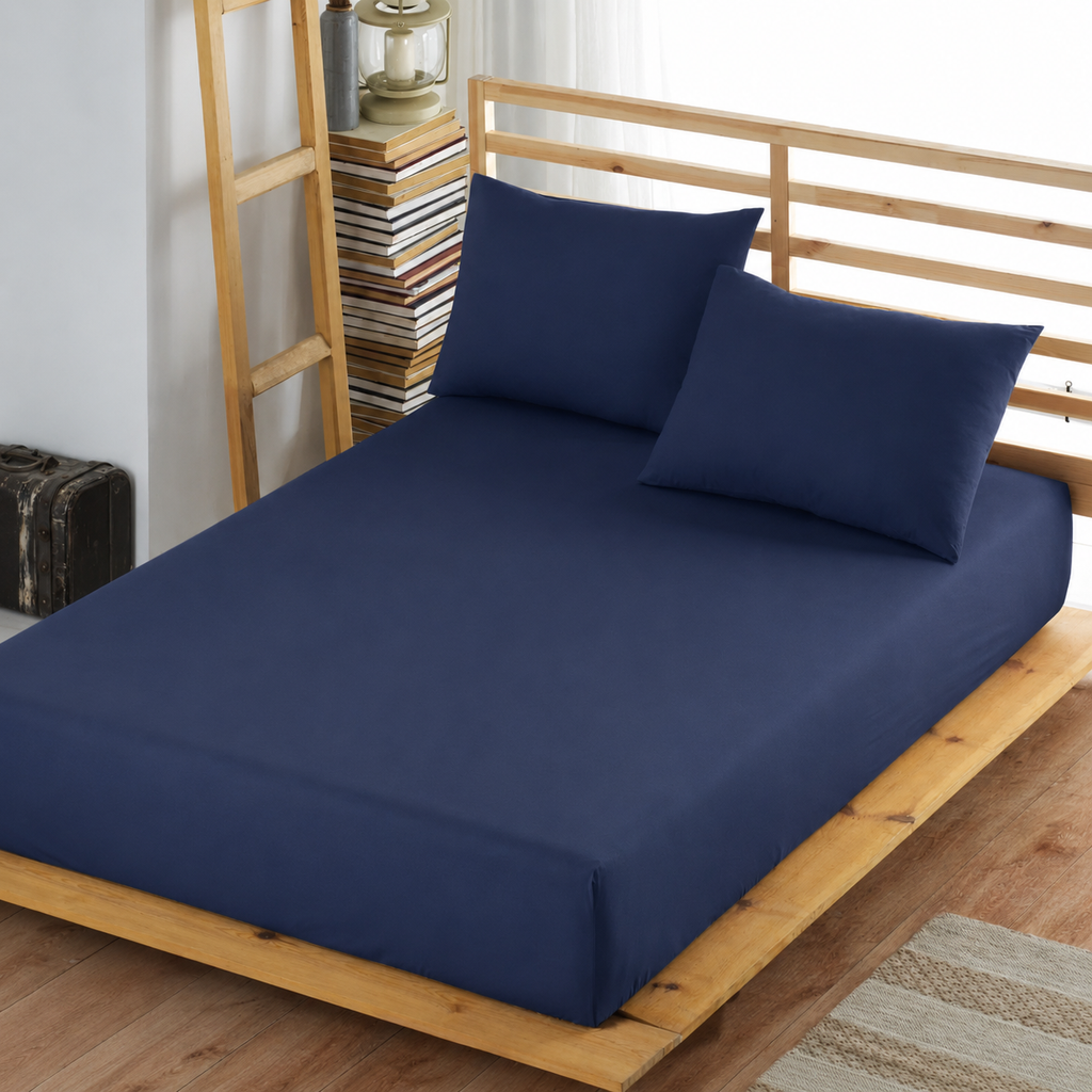 Biologisch Hoeslaken | 100% Renforcé Katoen | Blauw