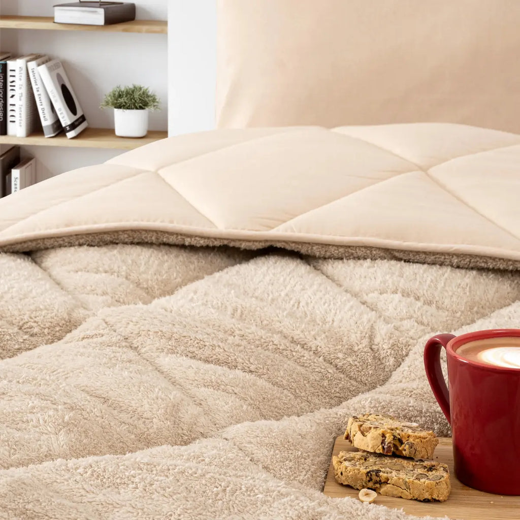 Bettdecke ohne Bezug – Teddy – Beige