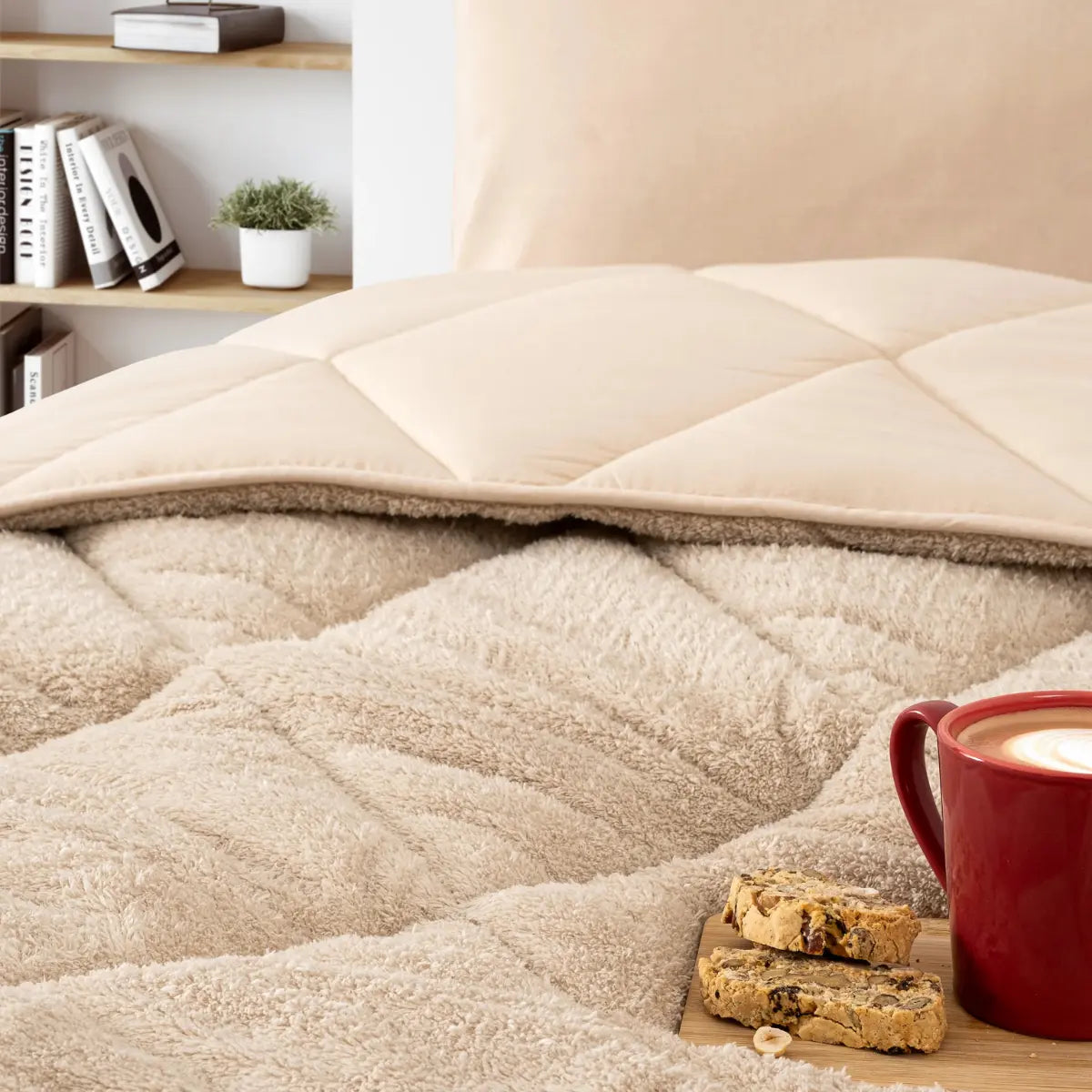Bettdecke ohne Bezug – Teddy – Beige