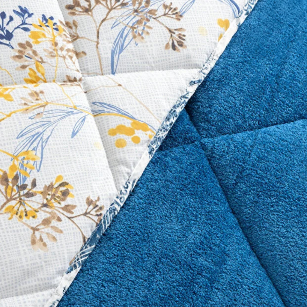 Dekbed Zonder Overtrek | Inclusief Kussensloop | Teddy | Blauw