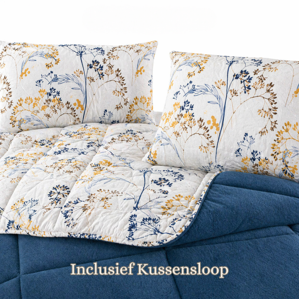 Dekbed Zonder Overtrek | Inclusief Kussensloop | Teddy | Blauw