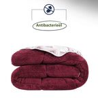 Bettdecke ohne Bezug | Inklusive Kissenbezug | Teddy | Bordeaux
