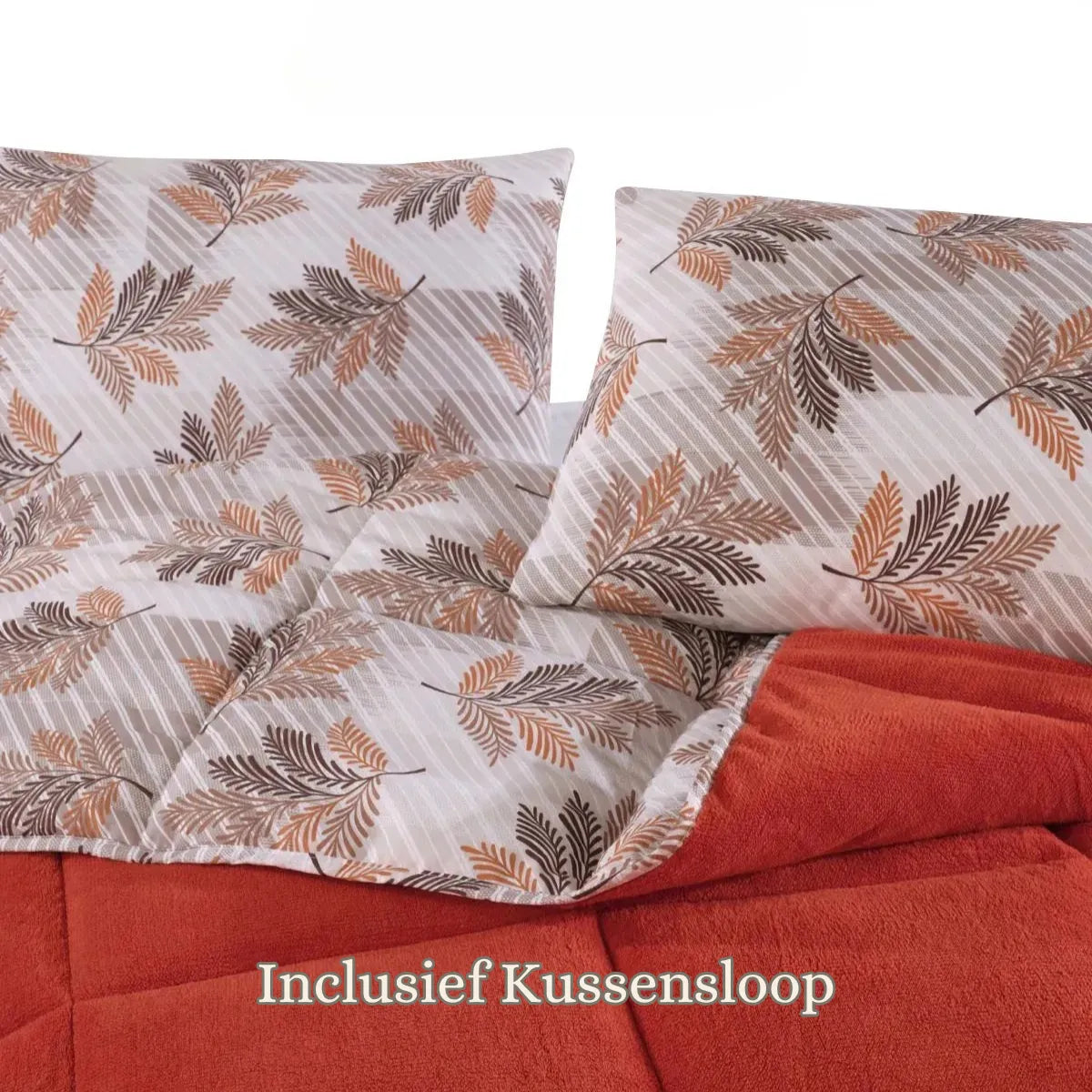 Dekbed Zonder Overtrek | Inclusief Kussensloop | Teddy | Oranje