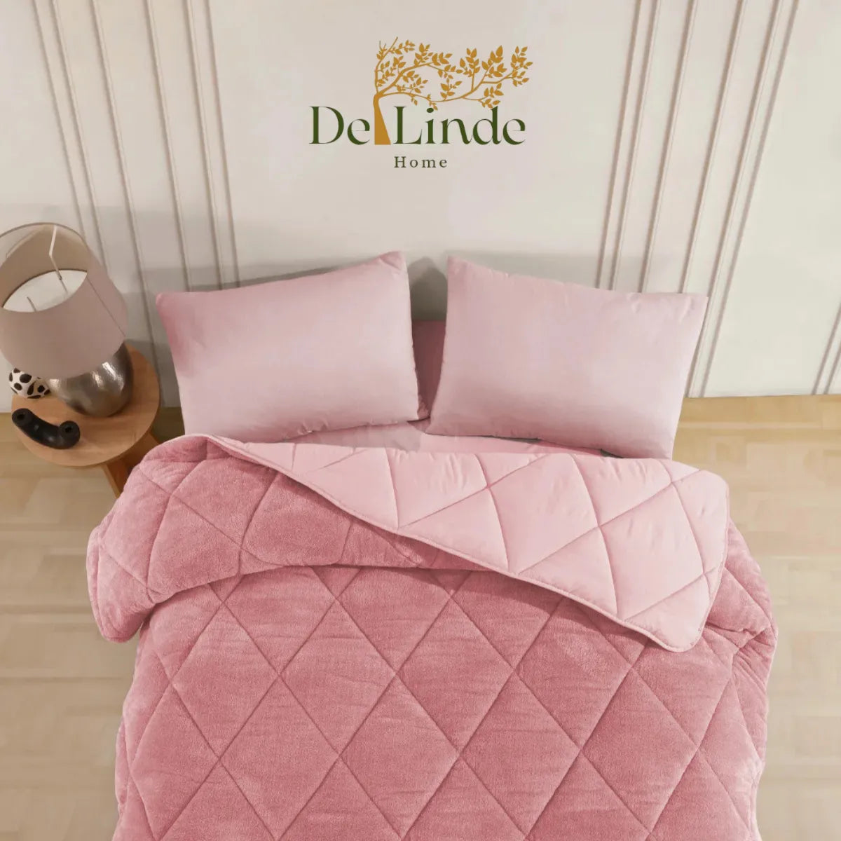 Dekbed Zonder Overtrek – Teddy – Roze