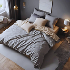Renforcé Wende-Bettwäsche-Set | Beige/Grau