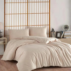 Percale Duvet Cover Set | Beige