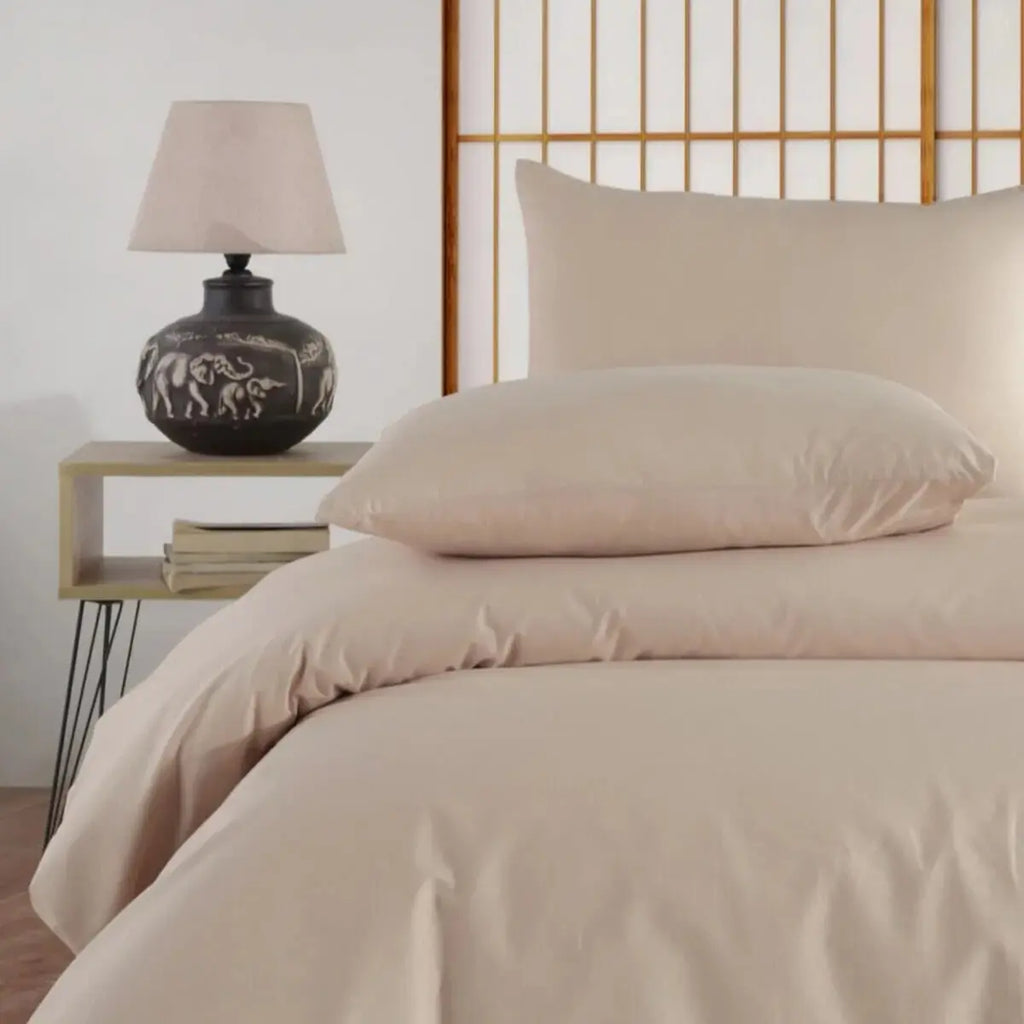 Percale Duvet Cover Set | Beige