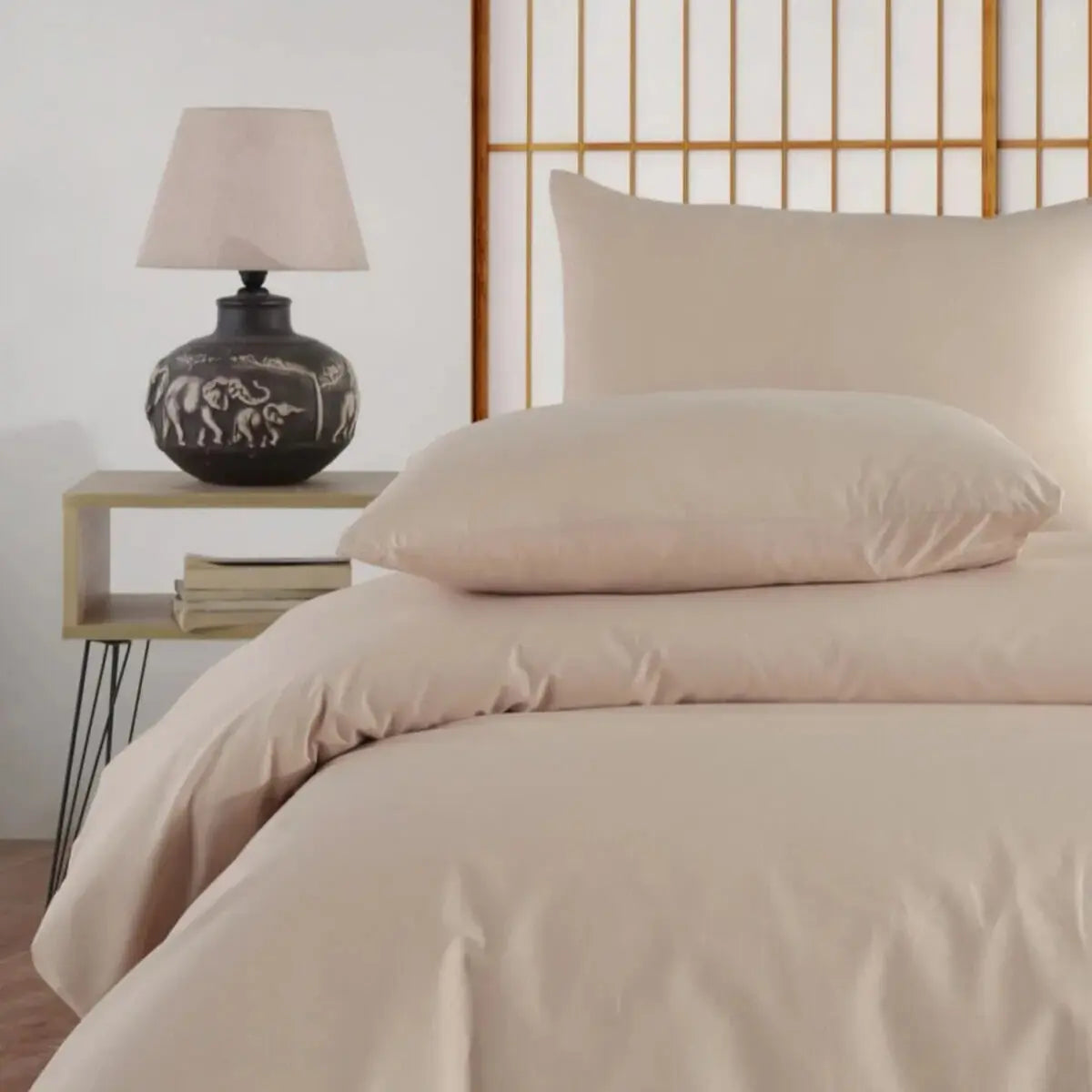Percale Duvet Cover Set | Beige