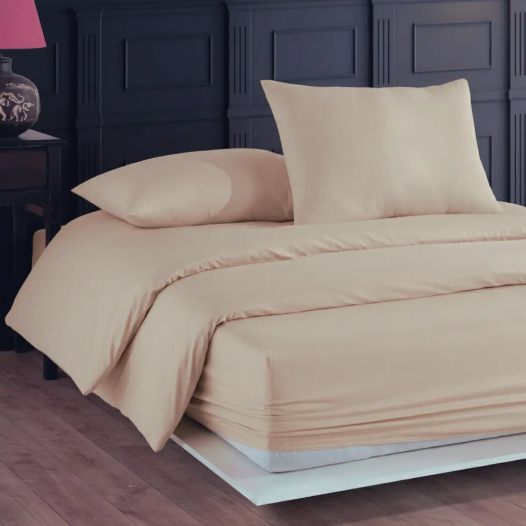 Percale Duvet Cover Set | Beige
