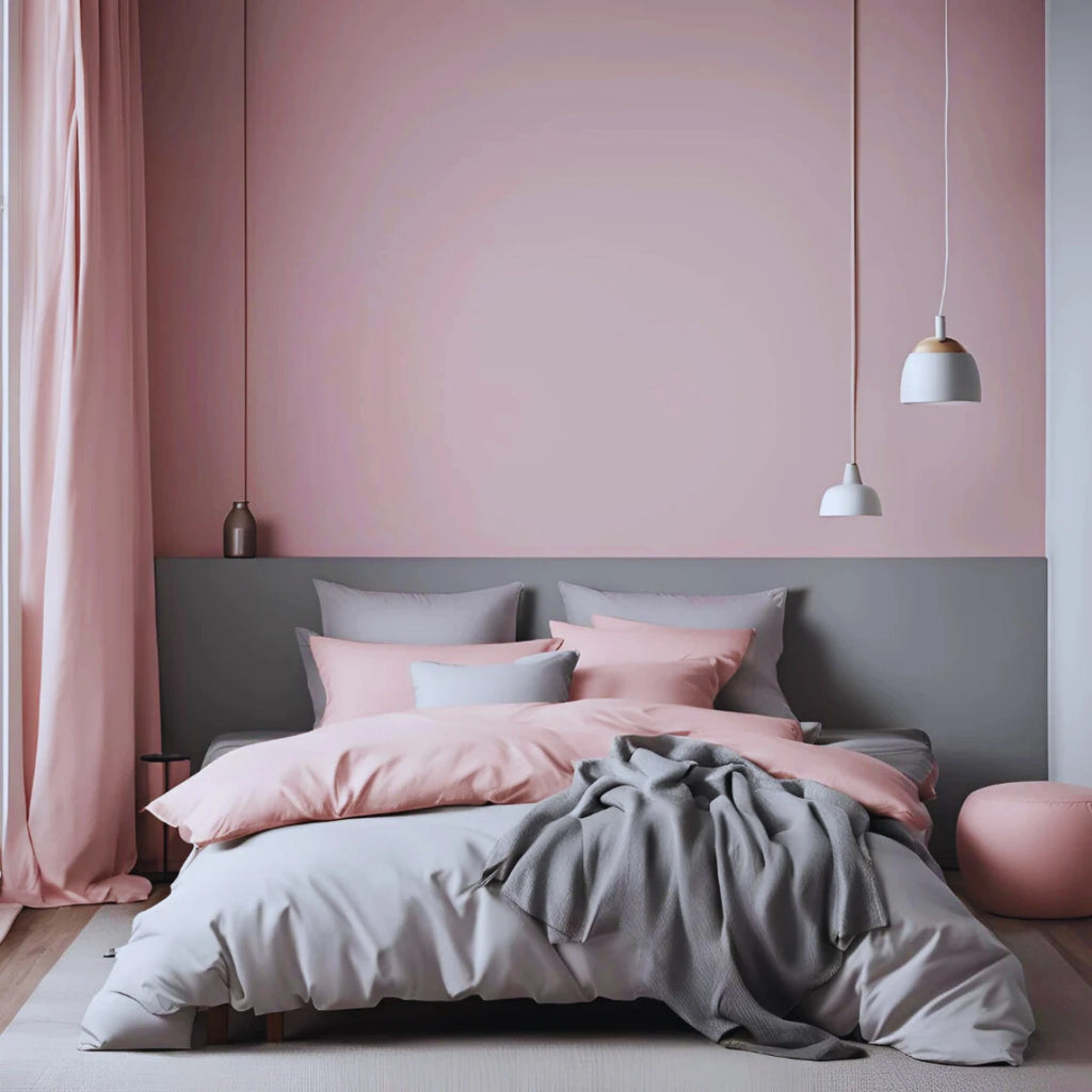 Renforcé-Wende-Bettwäsche-Set | Rosa/Grau