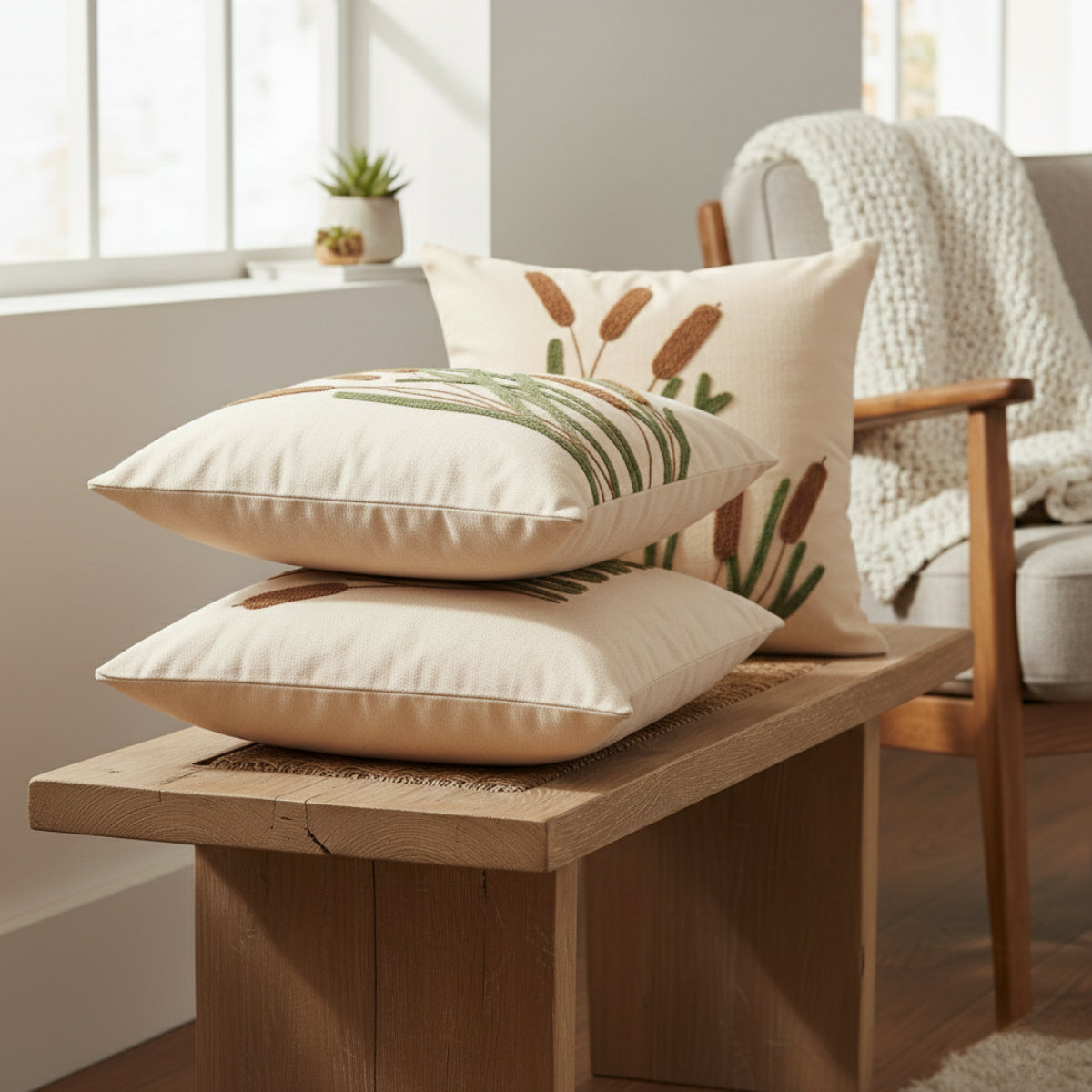 Sierkussenhoezen | 100% Katoen | 43×43 cm | Set van 2