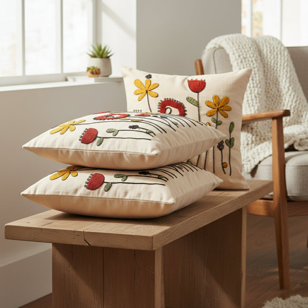 Sierkussenhoezen | 100% Katoen | 43×43 cm | Set van 2