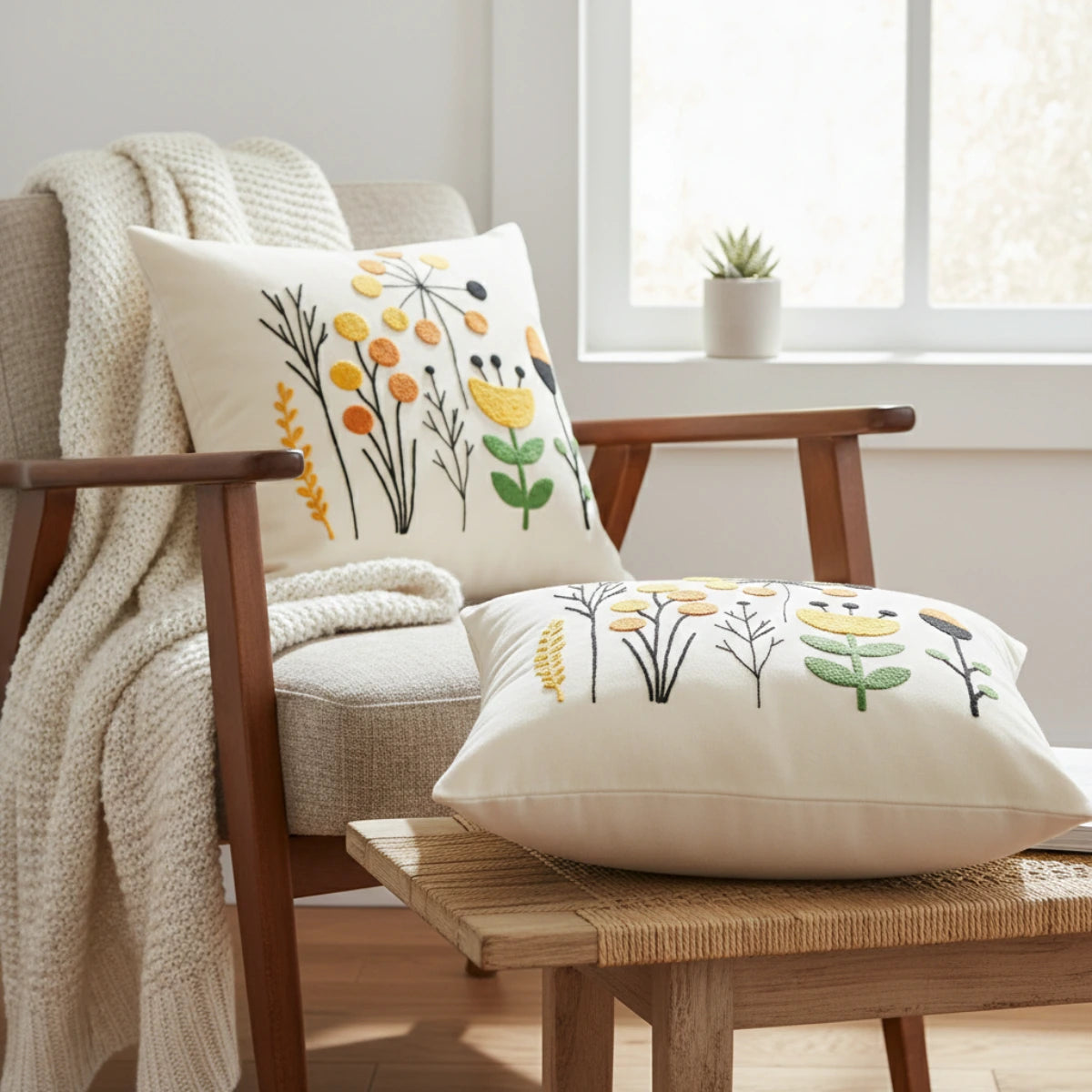 Sierkussenhoezen | 100% Katoen | 43×43 cm | Set van 2