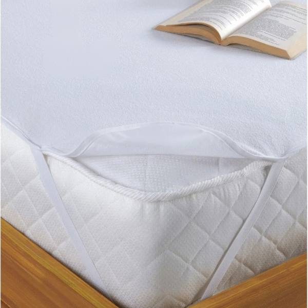 Molton Waterdichte Matrasbeschermer – Met 4 Elastische Banden – Wit