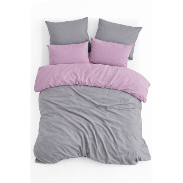 Renforcé Dubbelzijdig Dekbedovertrekset – Lila/Grijs – Inclusief Hoeslaken & Kussensloop