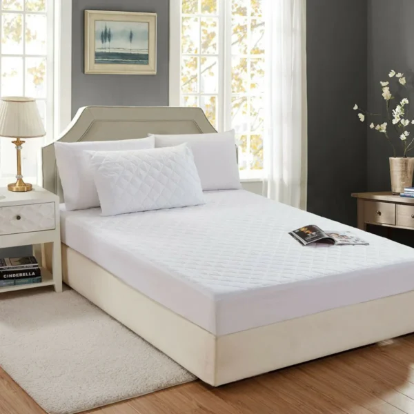 Kapitone Waterdichte Matrasbeschermer – Fitted – Wit