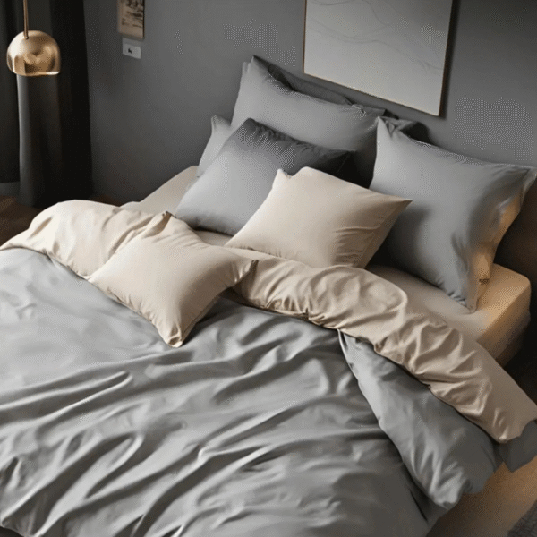 Renforcé Dubbelzijdig Dekbedovertrekset – Beige/Grijs – Inclusief Hoeslaken & Kussensloop