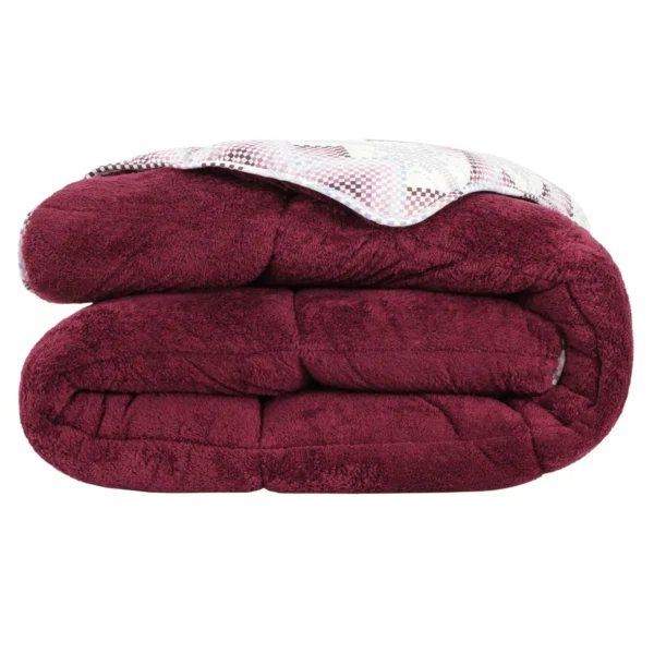De Linde Home Dekbed Zonder Overtrek - Inclusief Kussensloop - Teddy - Bordeaux