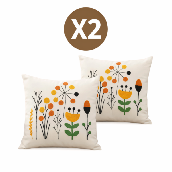 Sierkussenhoezen - Authentiek Kussenhoes - Set van 2 - Crème