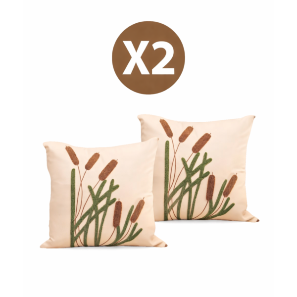 Sierkussenhoezen - Authentiek Kussenhoes - Set van 2 - Crème